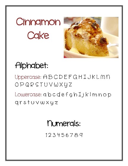 Desktop Publishing: Cinnamon Cake Font